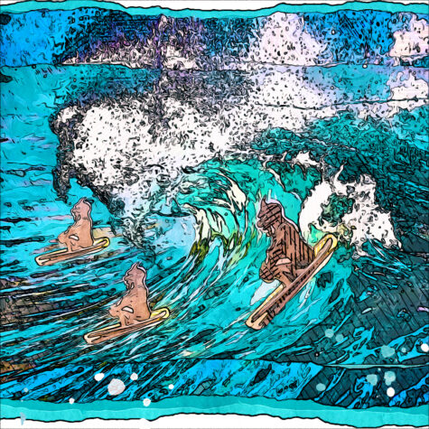 Gargolye Surfers Collage
