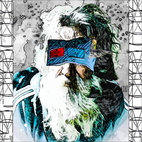 Old Man in 3D Collage