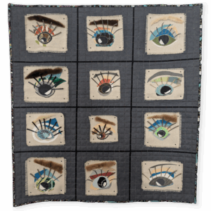 Facial Recognition, mixed media, 2025, art quilt