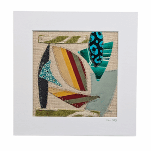 Day Sail Mixed Media Fiber Art Collage