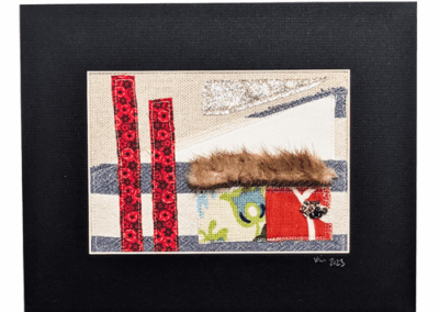 Golden Gate Mixed Media Fiber Art Collage