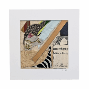 Quai de la Tournelle Mixed Media Fiber Art Collage