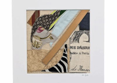 Quai de la Tournelle Mixed Media Fiber Art Collage