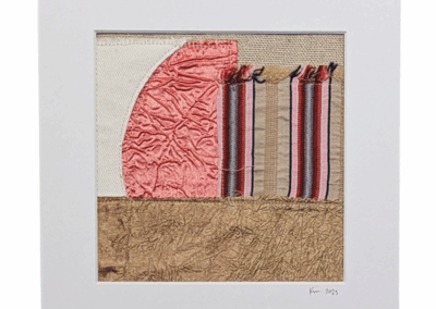 Wheat Eaters Mixed Media Fiber Art Collage