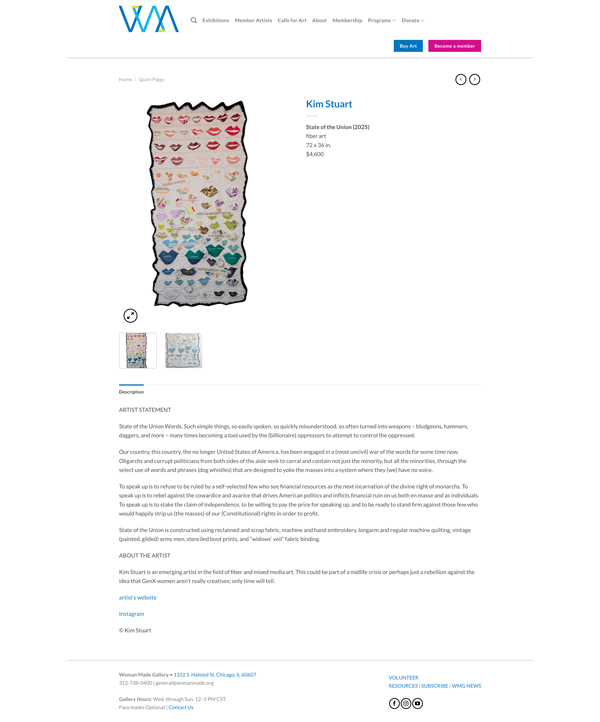 Quiet, Piggy - Woman Made Gallery - Chicago IL 1 WomanMadeQuietPiggyKimStuart